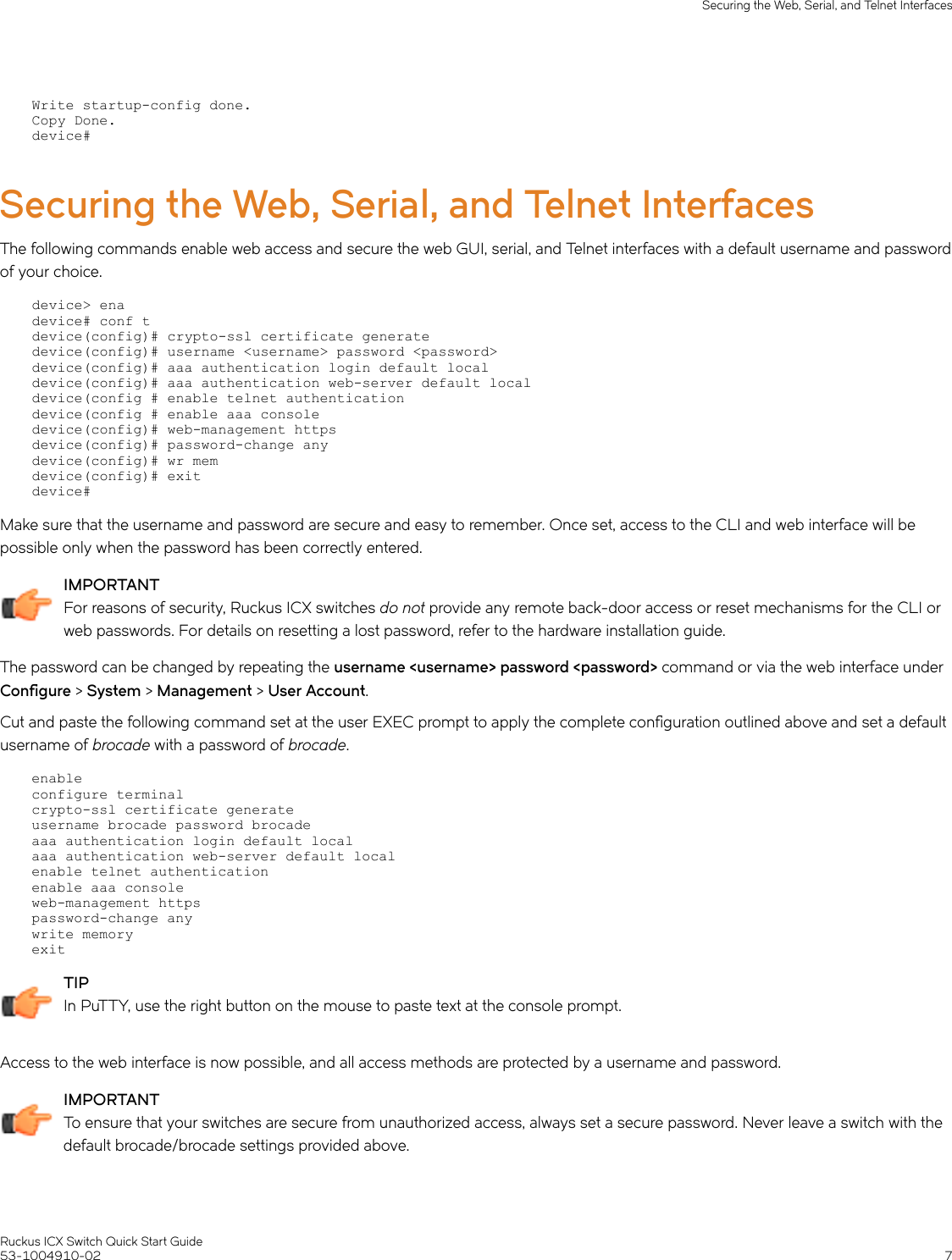 Page 7 of 10 - Ruckus ICX Switch Quick Start Guide 7150/7250/7450 (QSG) Brocade-icx-switch-qsg