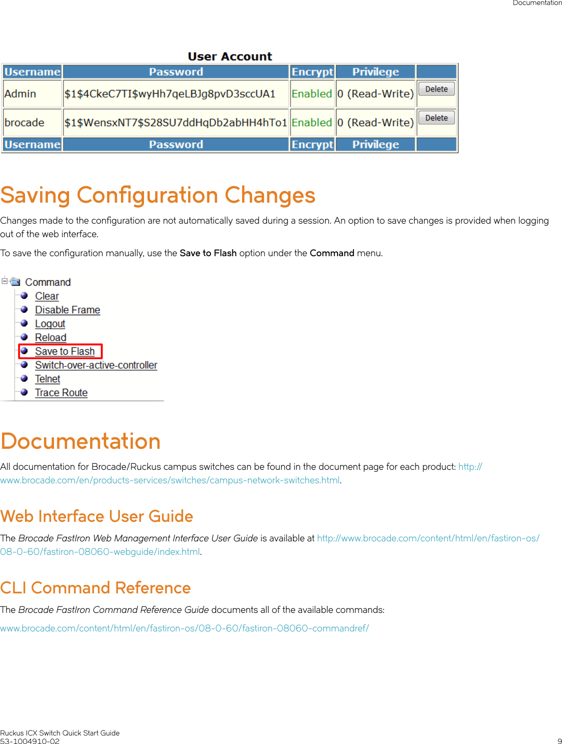 Page 9 of 10 - Ruckus ICX Switch Quick Start Guide 7150/7250/7450 (QSG) Brocade-icx-switch-qsg