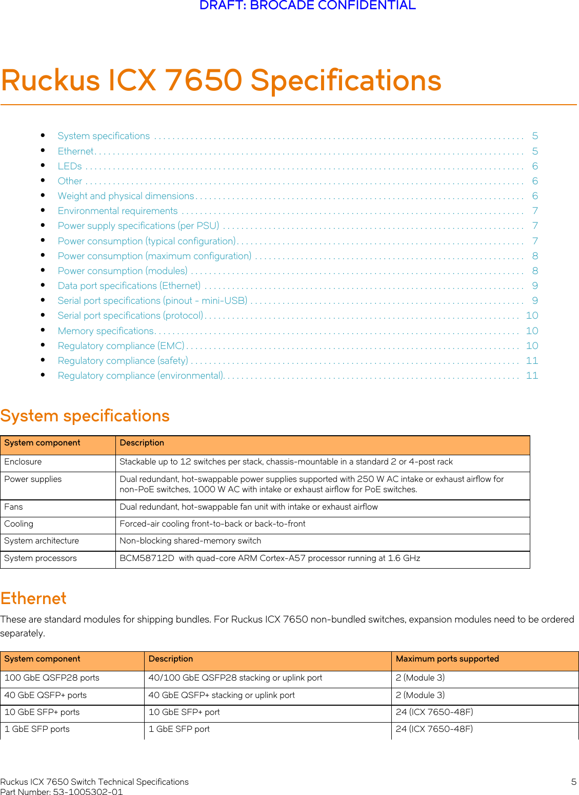 Page 5 of 12 - Ruckus ICX 7650 Switch Technical Specifications Campus Icx7650-technicalspecification