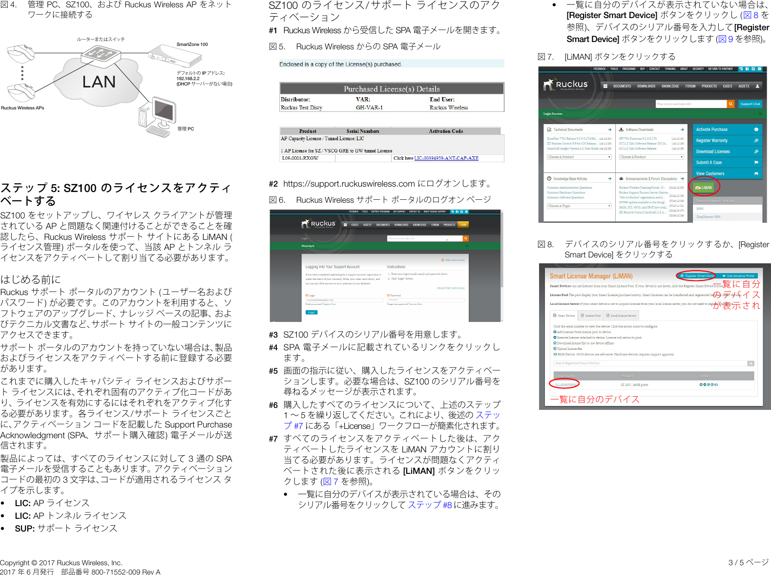 Page 3 of 5 - Ruckus Wireless AP ZF2942/7942 Quick Setup Guide Smart Zone 3.5.1 (MR1) (SZ100) (Japanese Version 日本語 ) Sz100-3-5-1-quick-setup-guide Ja-JP