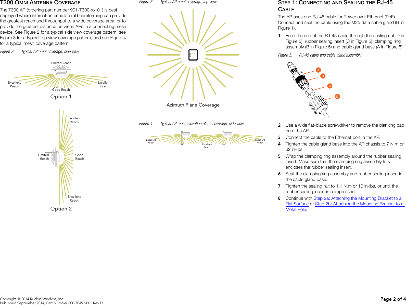 Page 2 of 4 - Ruckus T300 Access Point Mounting Guide Zf-T300-mg-800-70492-001-rev D-20140904