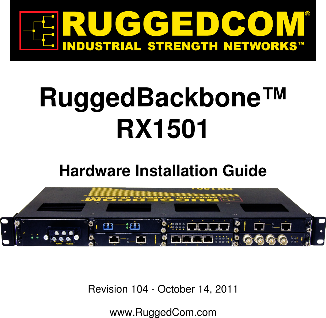 Ruggedcom Ruggedbackbone Rx1501 Users Manual Ruggedbackbone Hardware Installation Guide