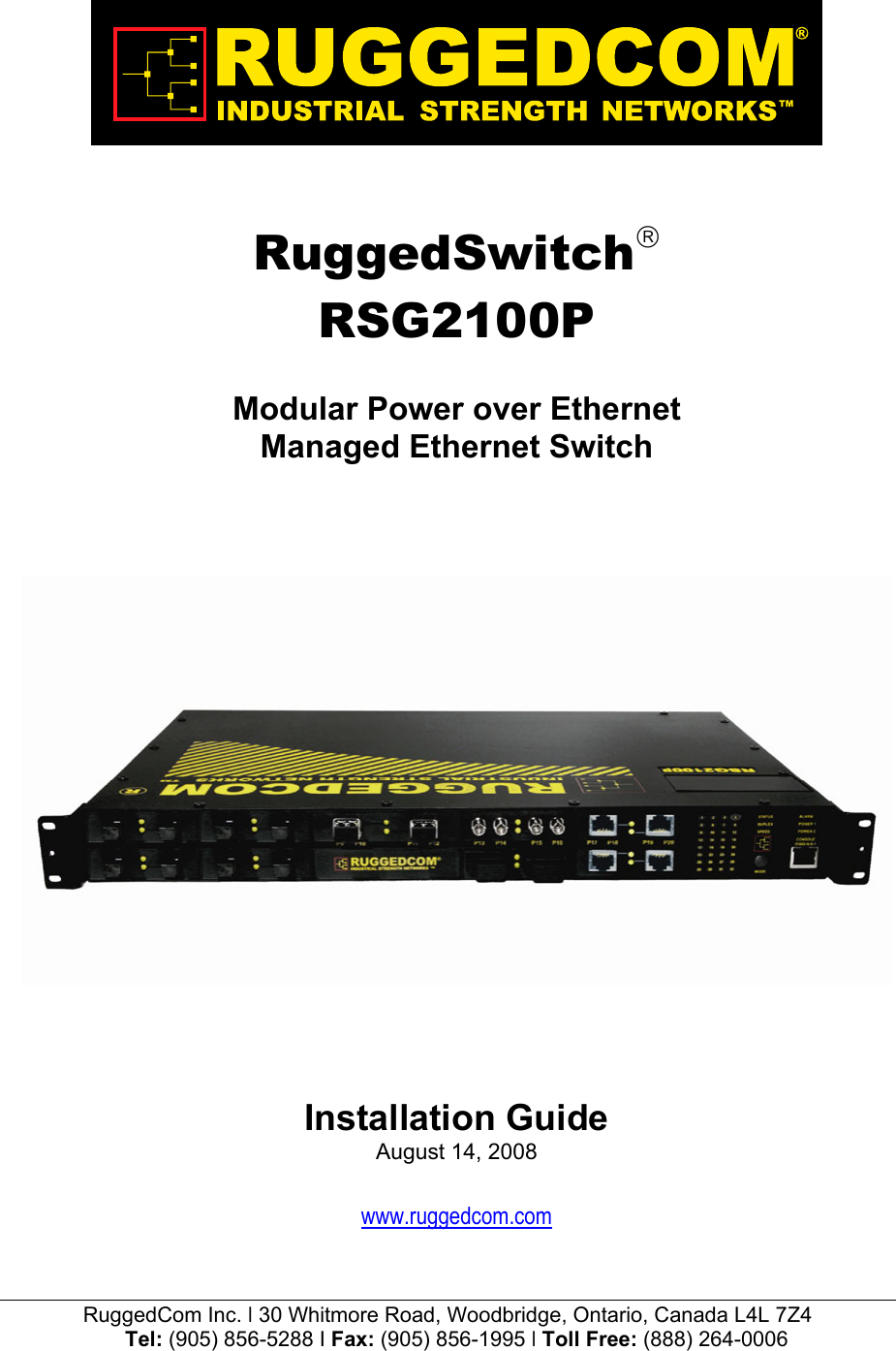 Ruggedcom Switch Rsg2100p Users Manual Ruggedswitch