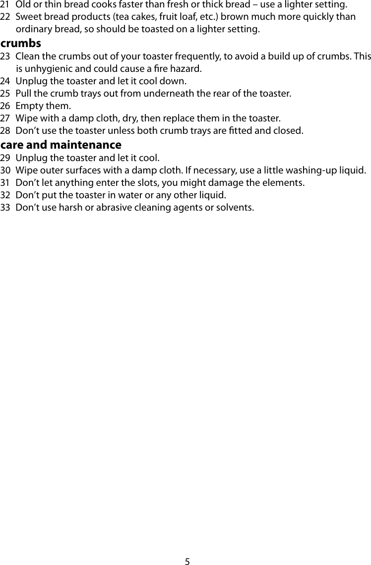 Page 5 of 8 - Russell-Hobbs Russell-Hobbs-643-114-Users-Manual- 13980 RH 4-slice Toaster  Russell-hobbs-643-114-users-manual