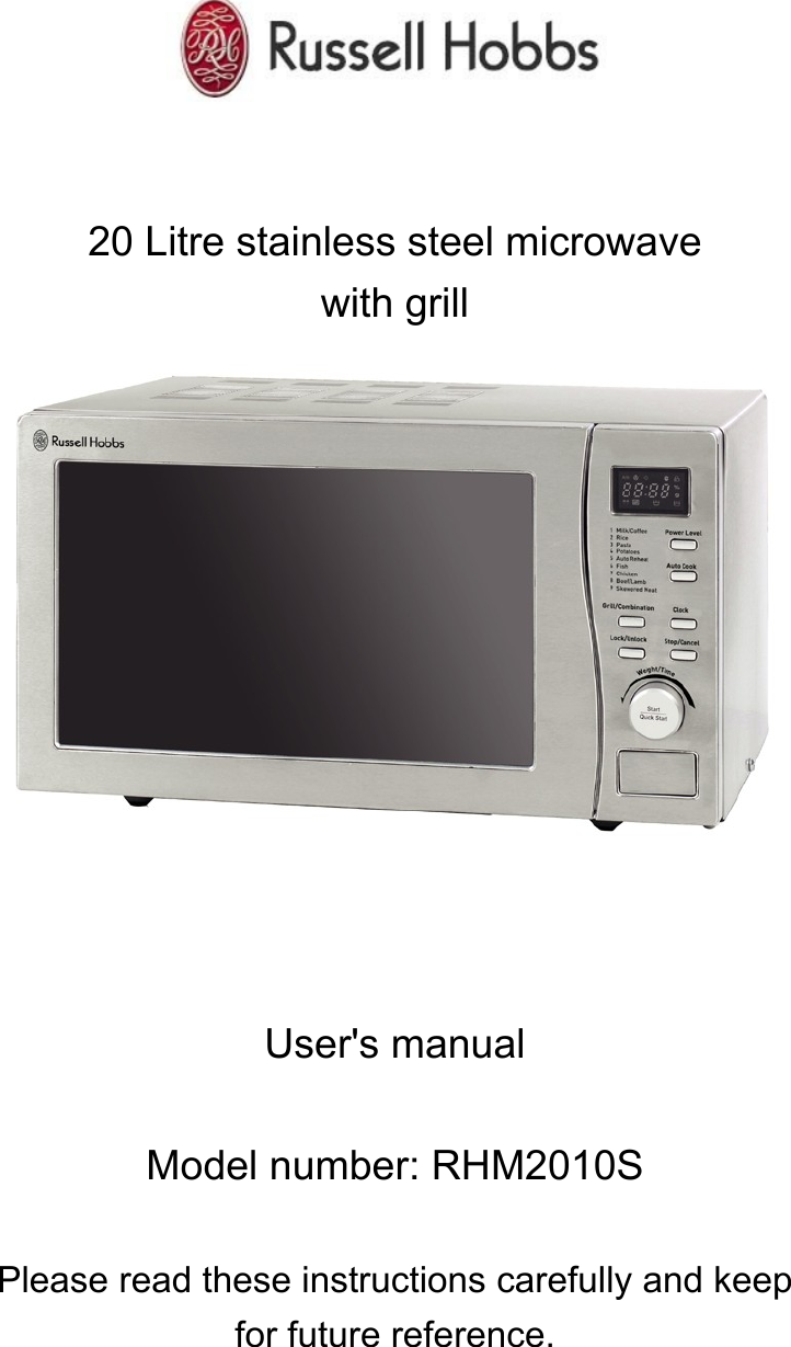 Russell Hobbs Rhm2010S Users Manual