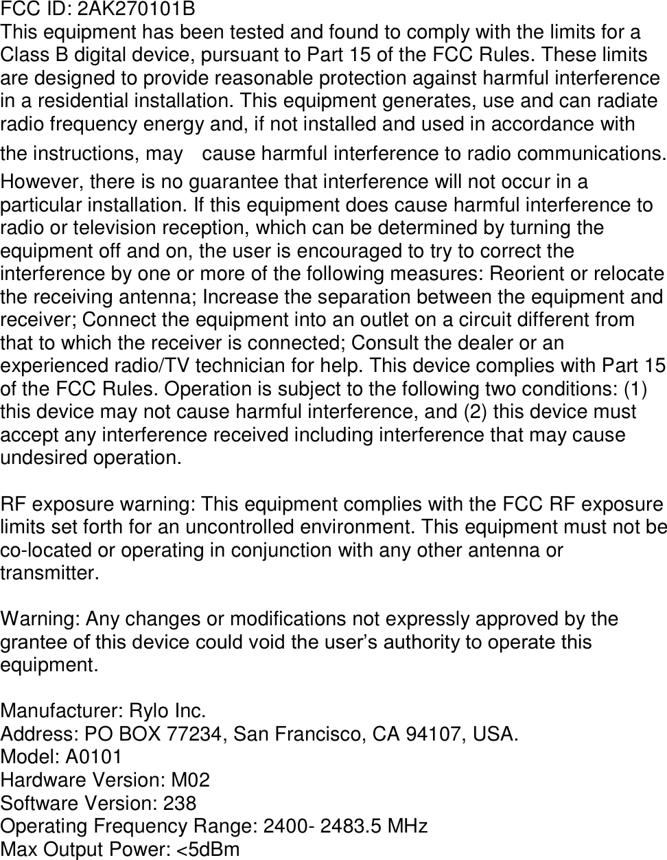 Page 4 of Rylo 0101B Rylo User Manual  V1 1