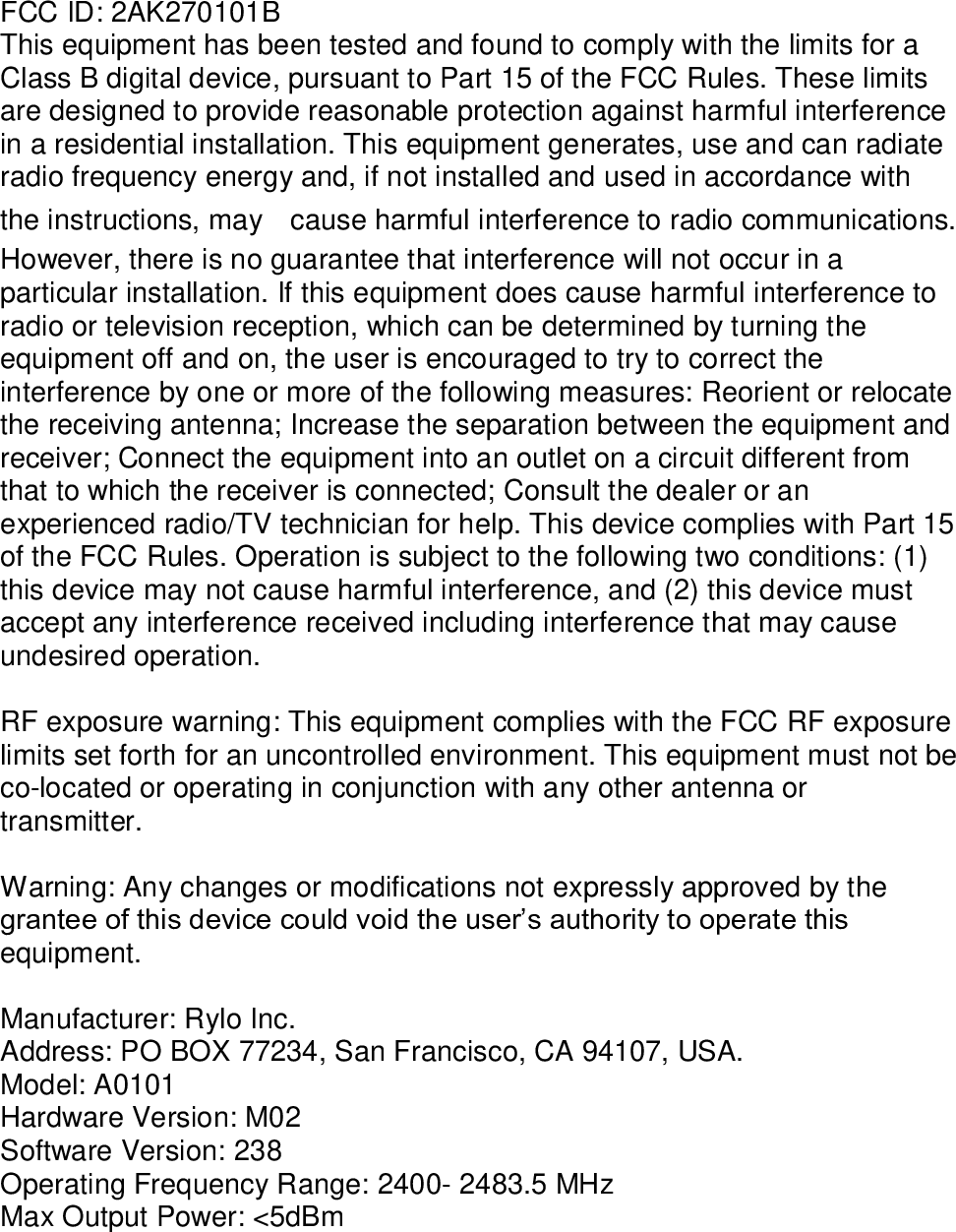 Page 5 of Rylo 0101B Rylo User Manual  V1 1