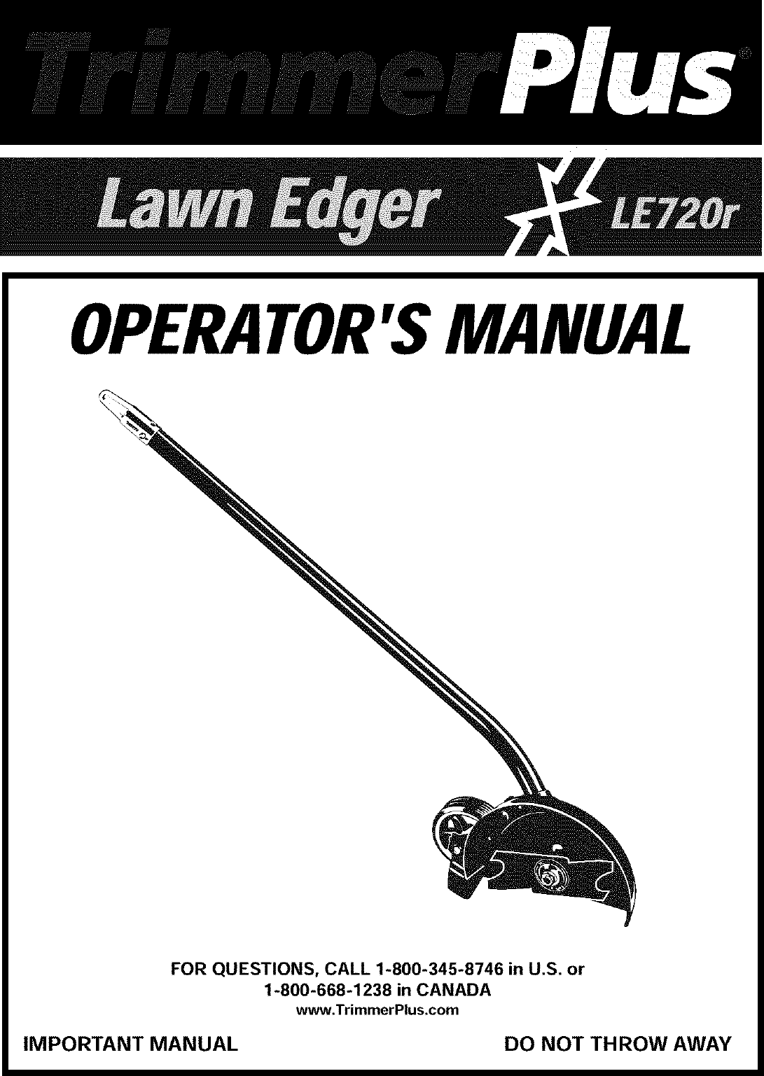 Page 1 of 12 - Ryobi LE720R User Manual  LAWN EDGER - Manuals And Guides L0403051