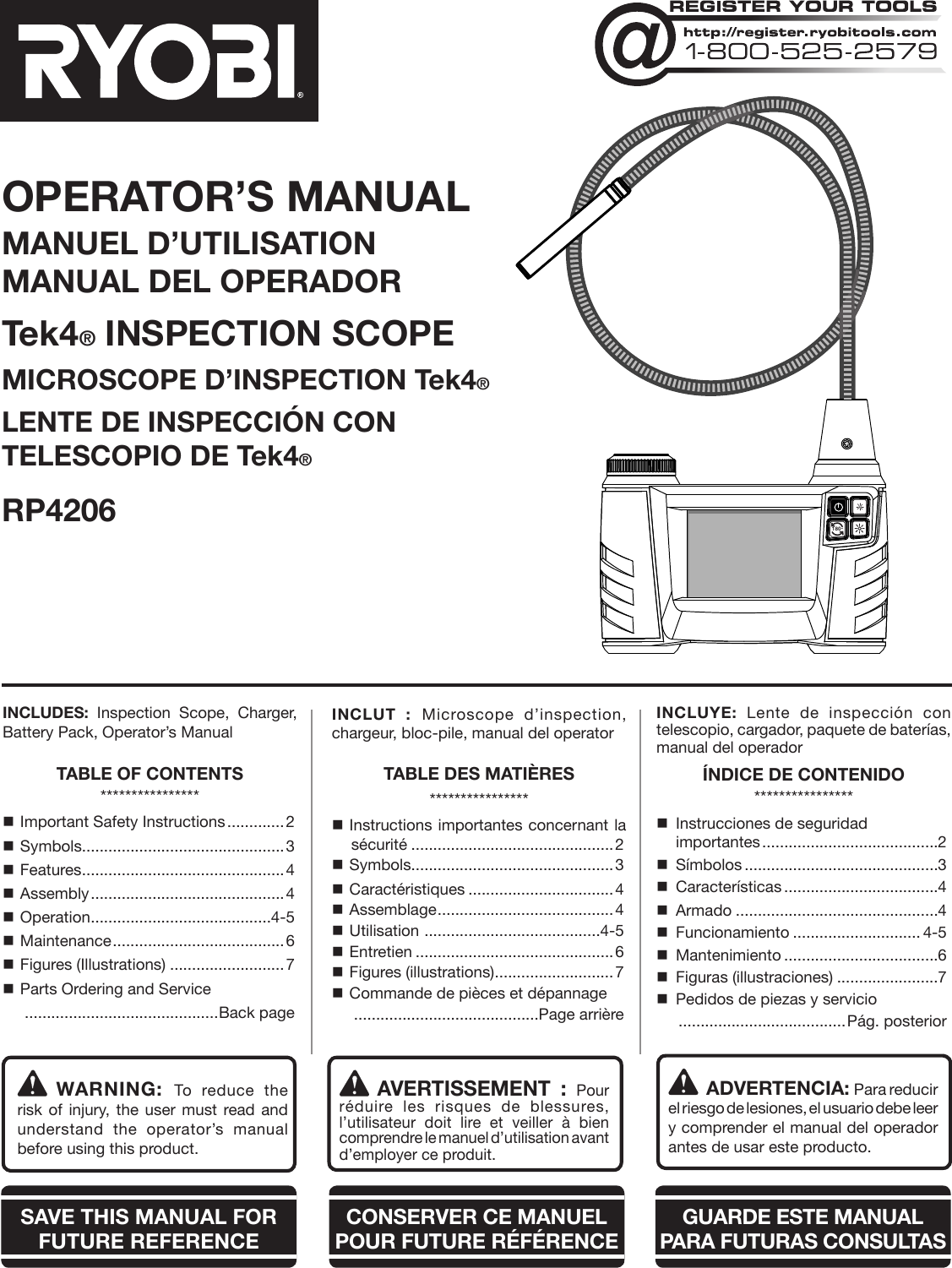 Ryobi Microscope And Magnifier Rp4206 Users Manual