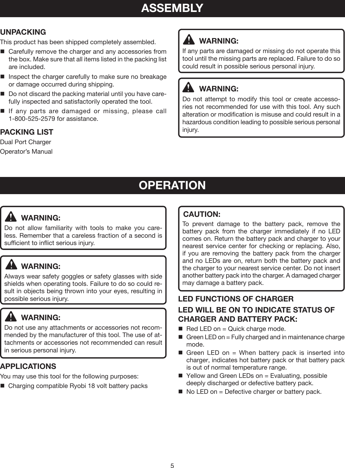 Page 5 of 8 - Ryobi Ryobi-P120-Owner-S-Manual P120_566_eng