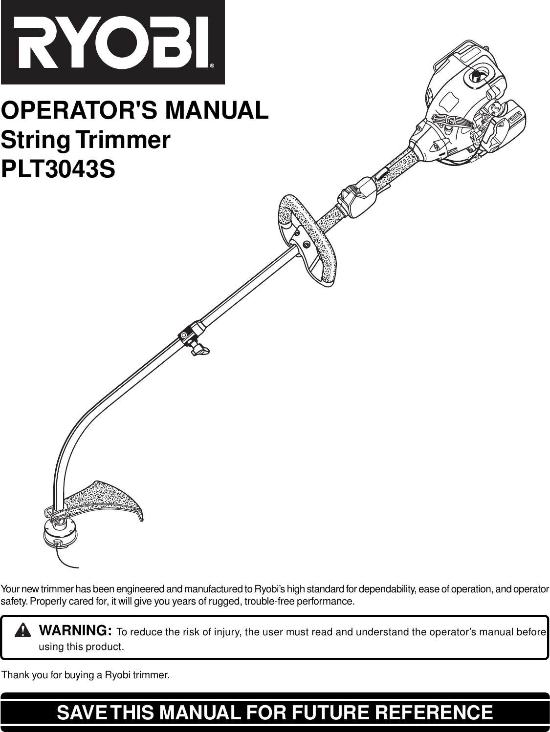 Ryobi Plt3043S Users Manual F2020_ut70121