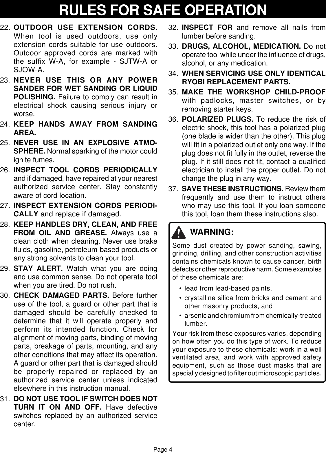 Page 4 of 12 - Ryobi Ryobi-Rs240-Owner-S-Manual Rs240_388_eng