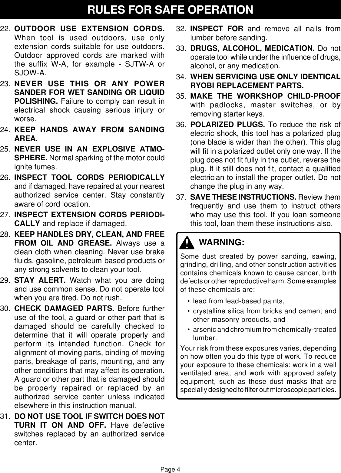 Page 4 of 12 - Ryobi Ryobi-Rs241-Owner-S-Manual Rs240_388_eng