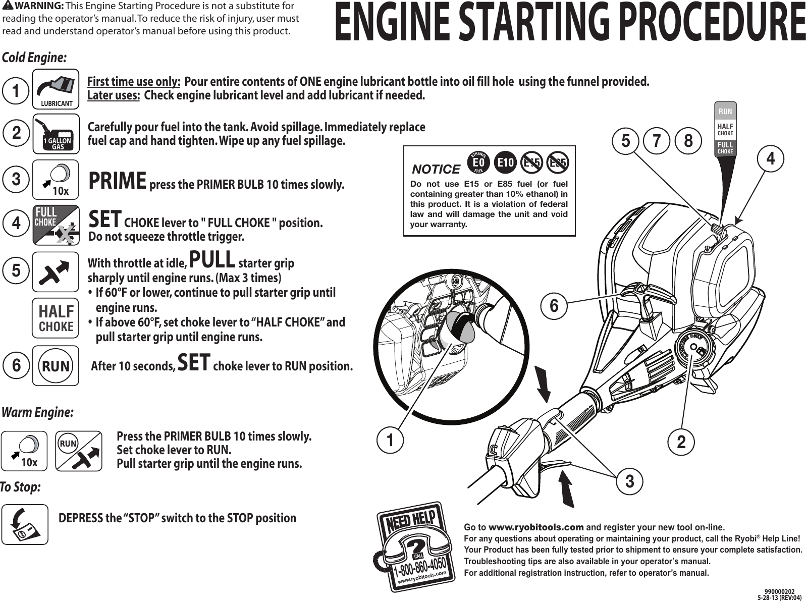 Page 1 of 2 - Ryobi Ryobi-Ry34006-Ry34426-Ry34446-Owner-S-Manual RY34006_426_446_202_ESP_trilingual_04