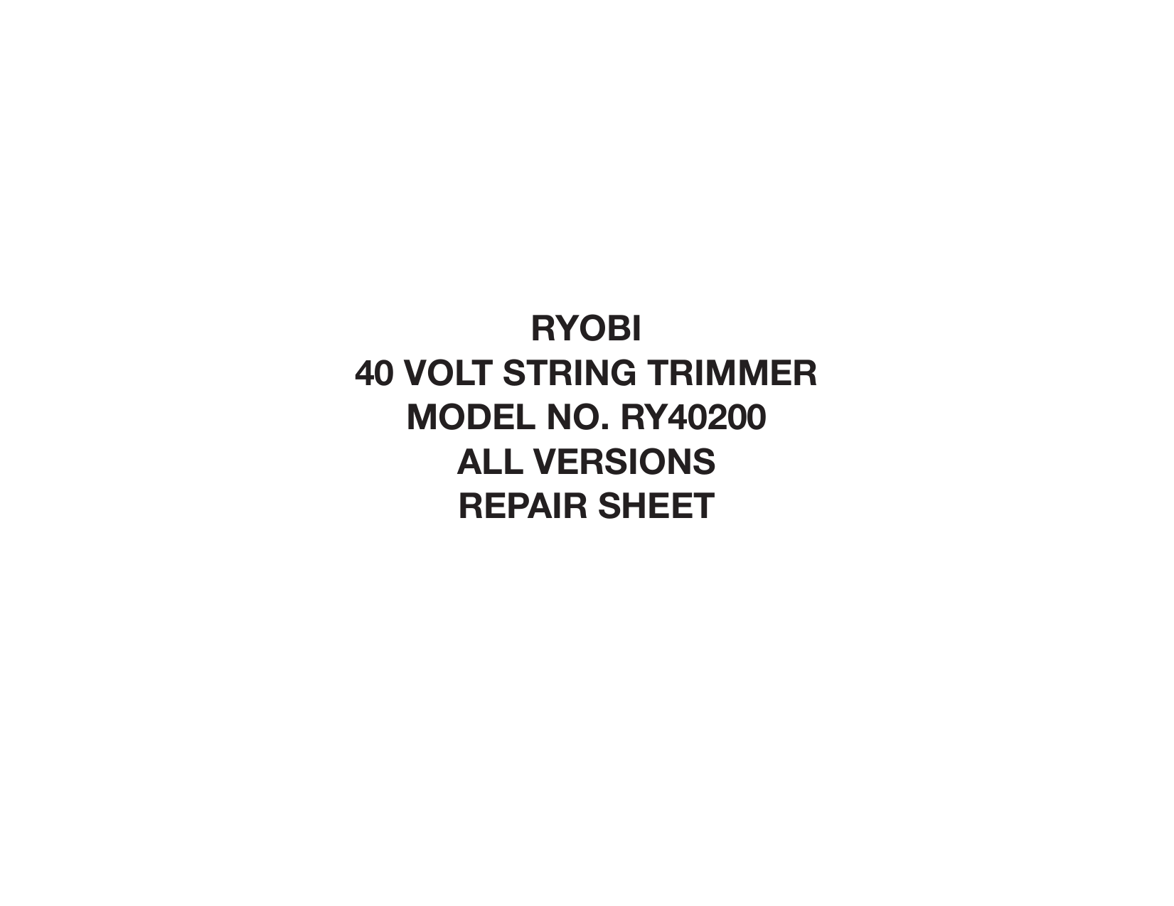 Page 1 of 6 - Ryobi Ryobi-Ry40200-Ry40000-With-Ry40020-Owner-S-Manual