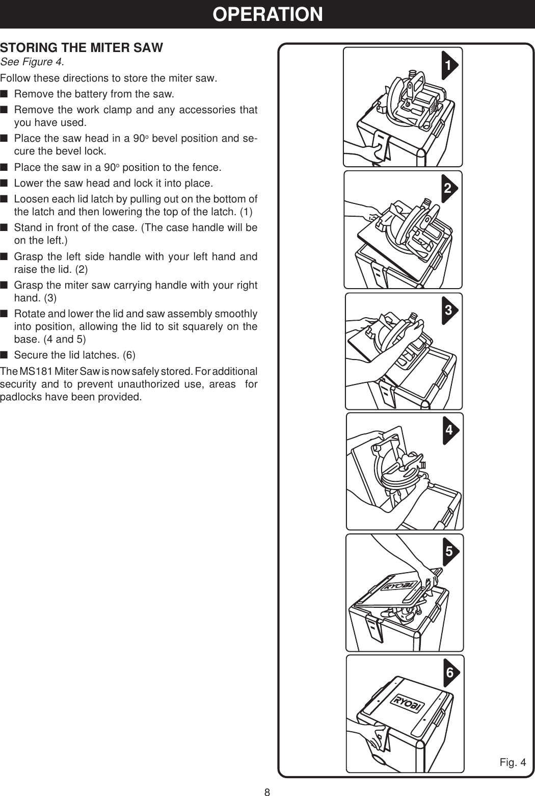 Page 8 of 12 - Ryobi Ryobi-Spc18-Mk618K3-Owner-S-Manual Six_pack_080_eng