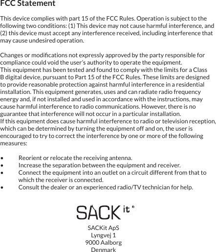 Page 8 of SACKit ApS WOOFITGO Bluetooth Speaker User Manual 
