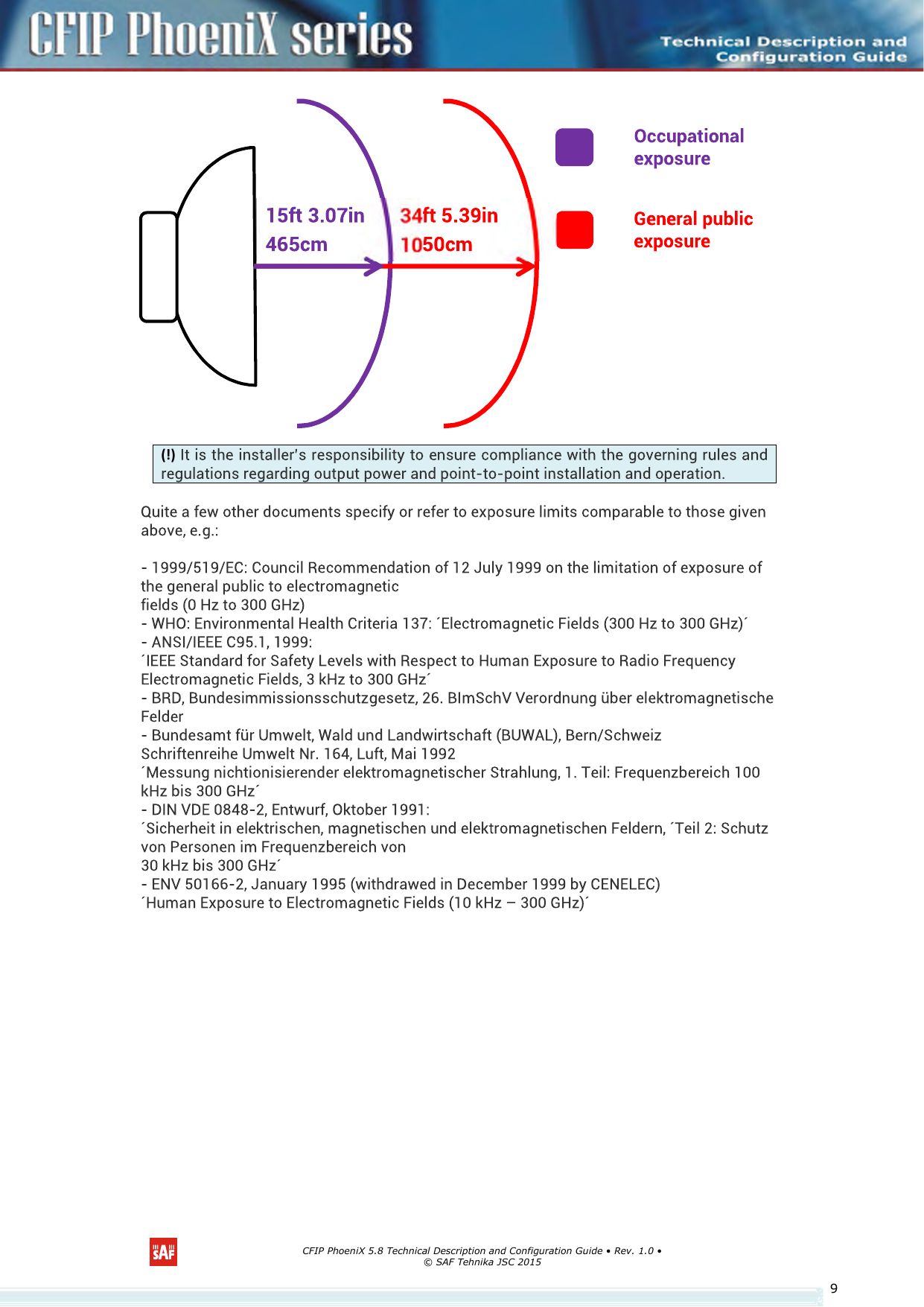      CFIP PhoeniX 5.8 Technical Description and Configuration Guide • Rev. 1.0 • © SAF Tehnika JSC 2015   9   (!)   