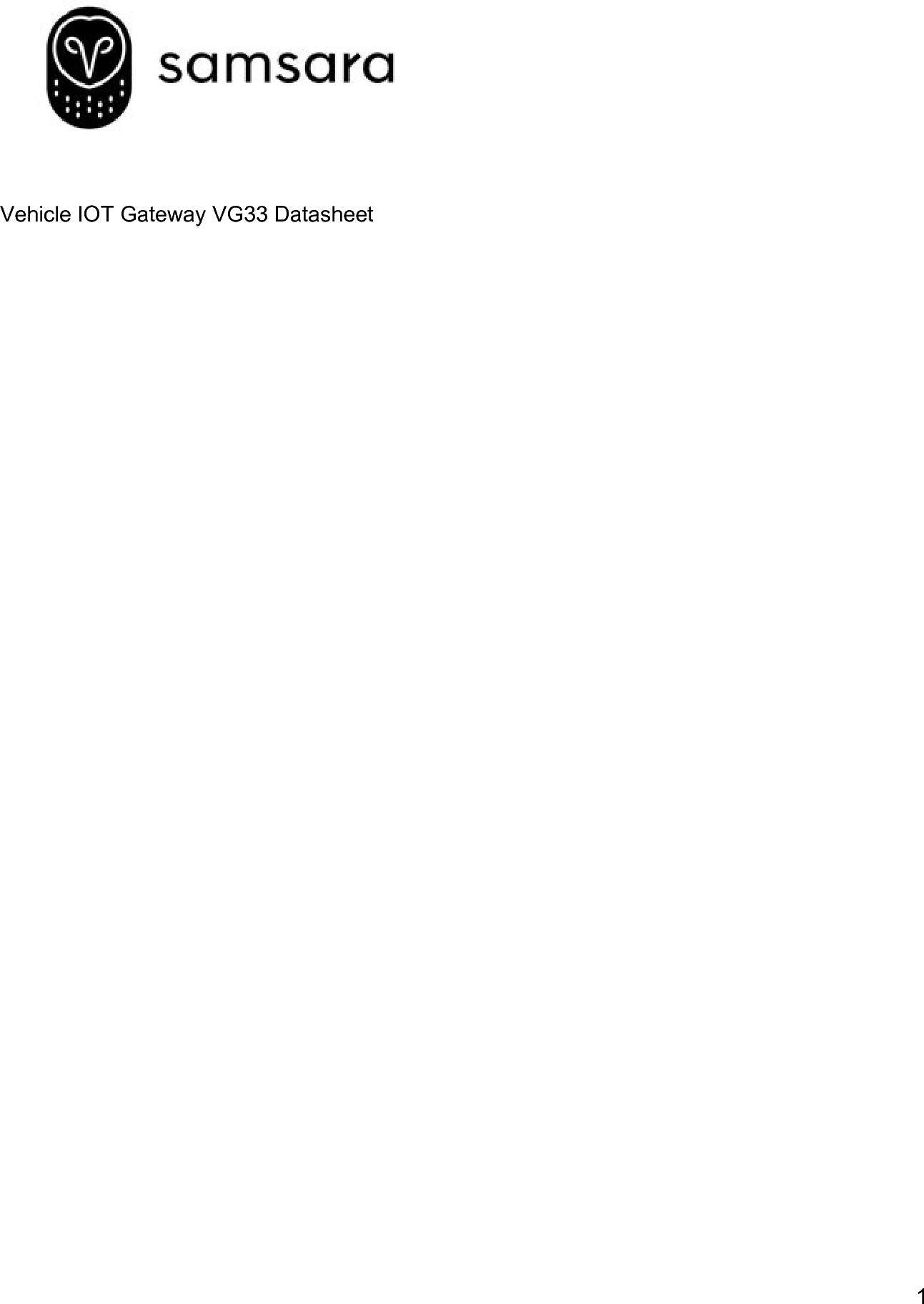 VehicleIOTGatewayVG33Datasheet1