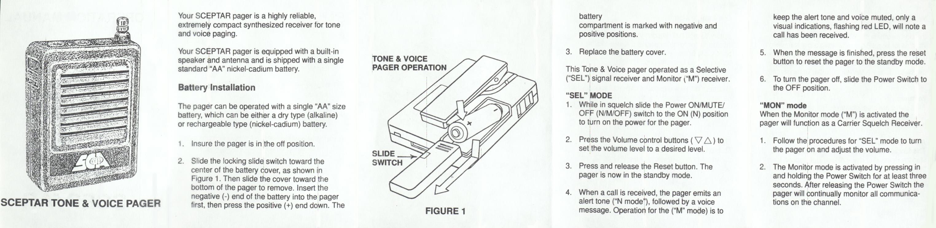 Tone and voice paging receiver User Manual