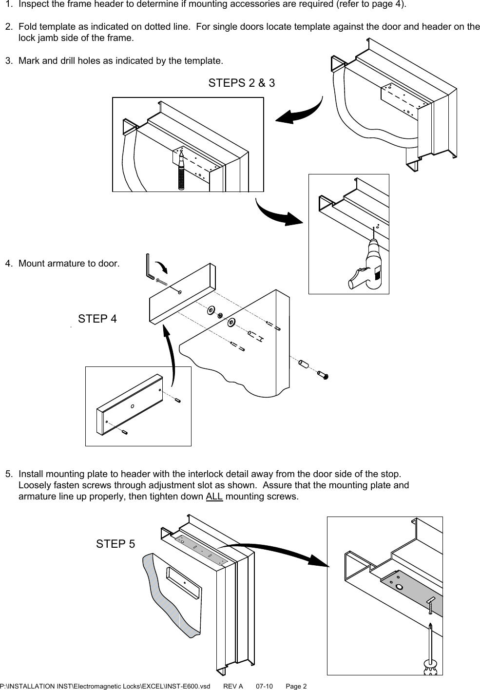 Page 2 of 4 - SDC Visio-INST-E600 E600 Magnetic Lock Installation Instructions INST-E600