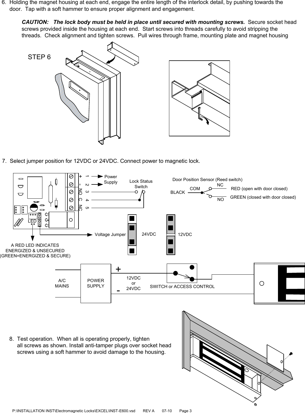 Page 3 of 4 - SDC Visio-INST-E600 E600 Magnetic Lock Installation Instructions INST-E600