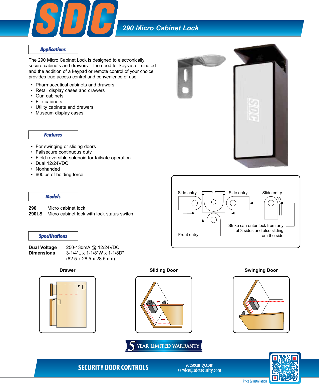 Page 1 of 2 - SDC  Micro Cabinet Lock Data Sheet Datasheet