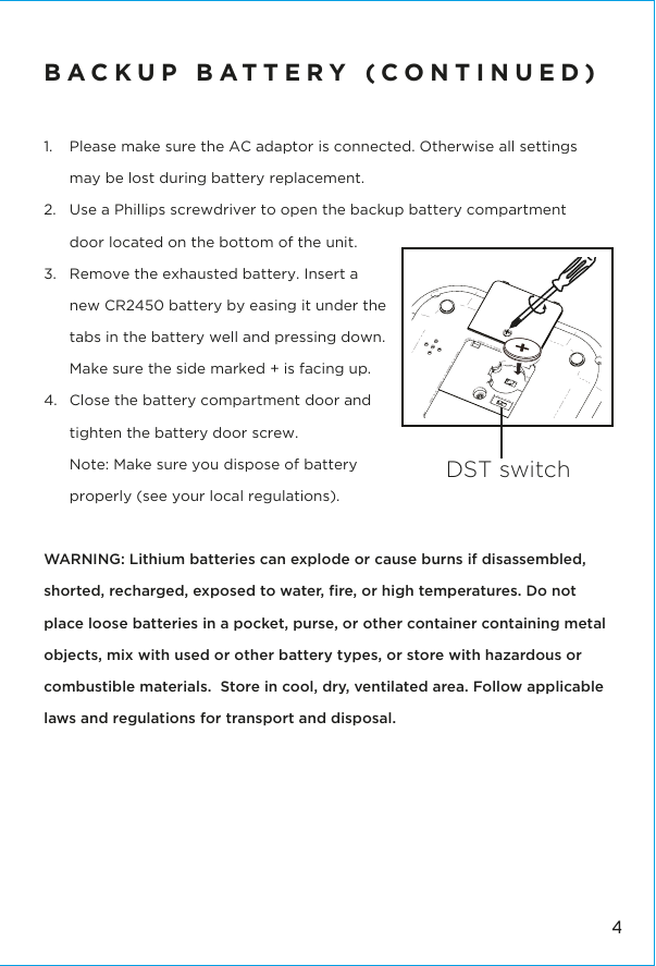 Page 5 of SDI Technologies IBTW23 Dual alarm Clock with Wireless Charging and USB Charge Port User Manual iPL23V2 EN IB 531