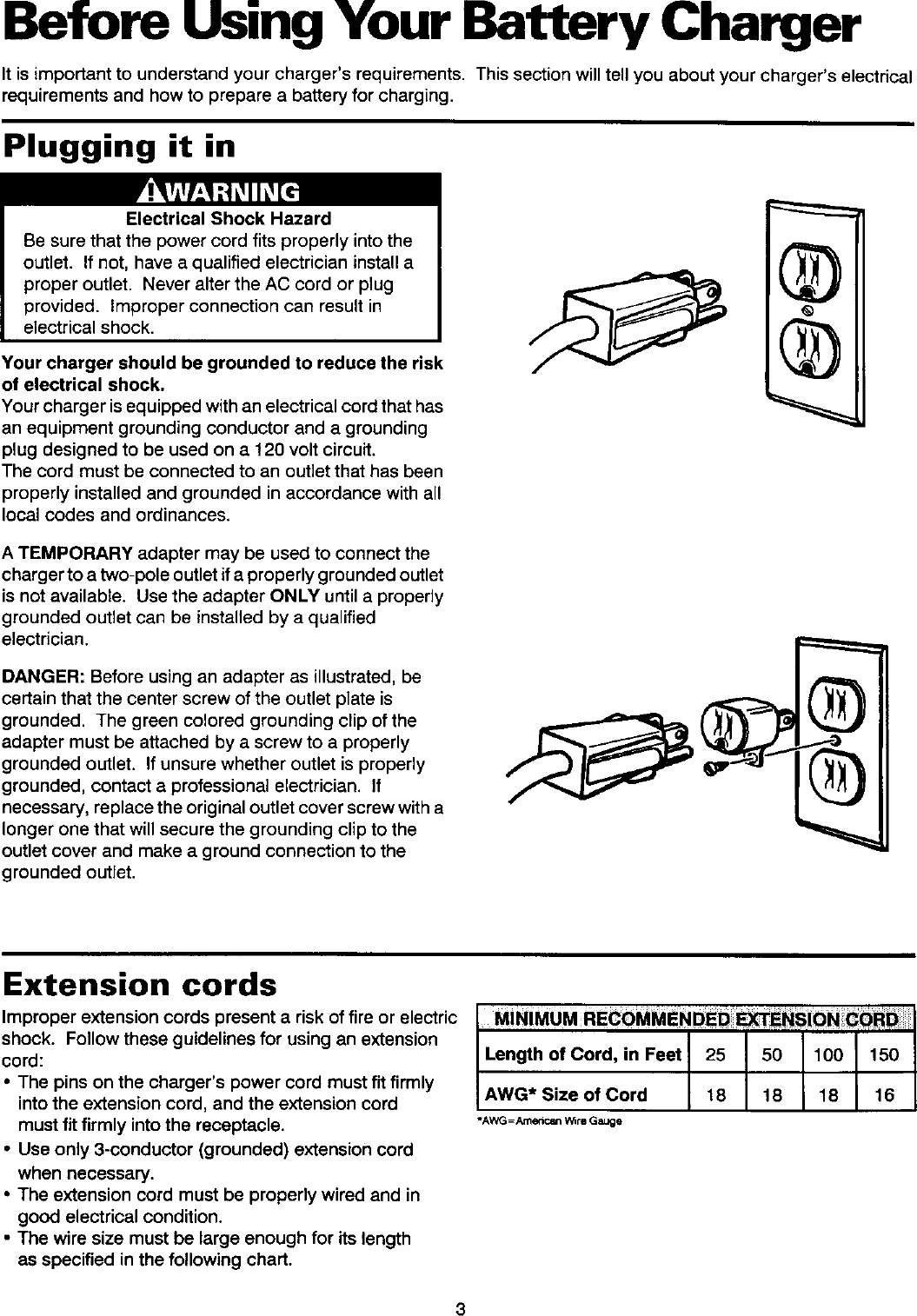 SEARS Battery Charger Manual L0305345
