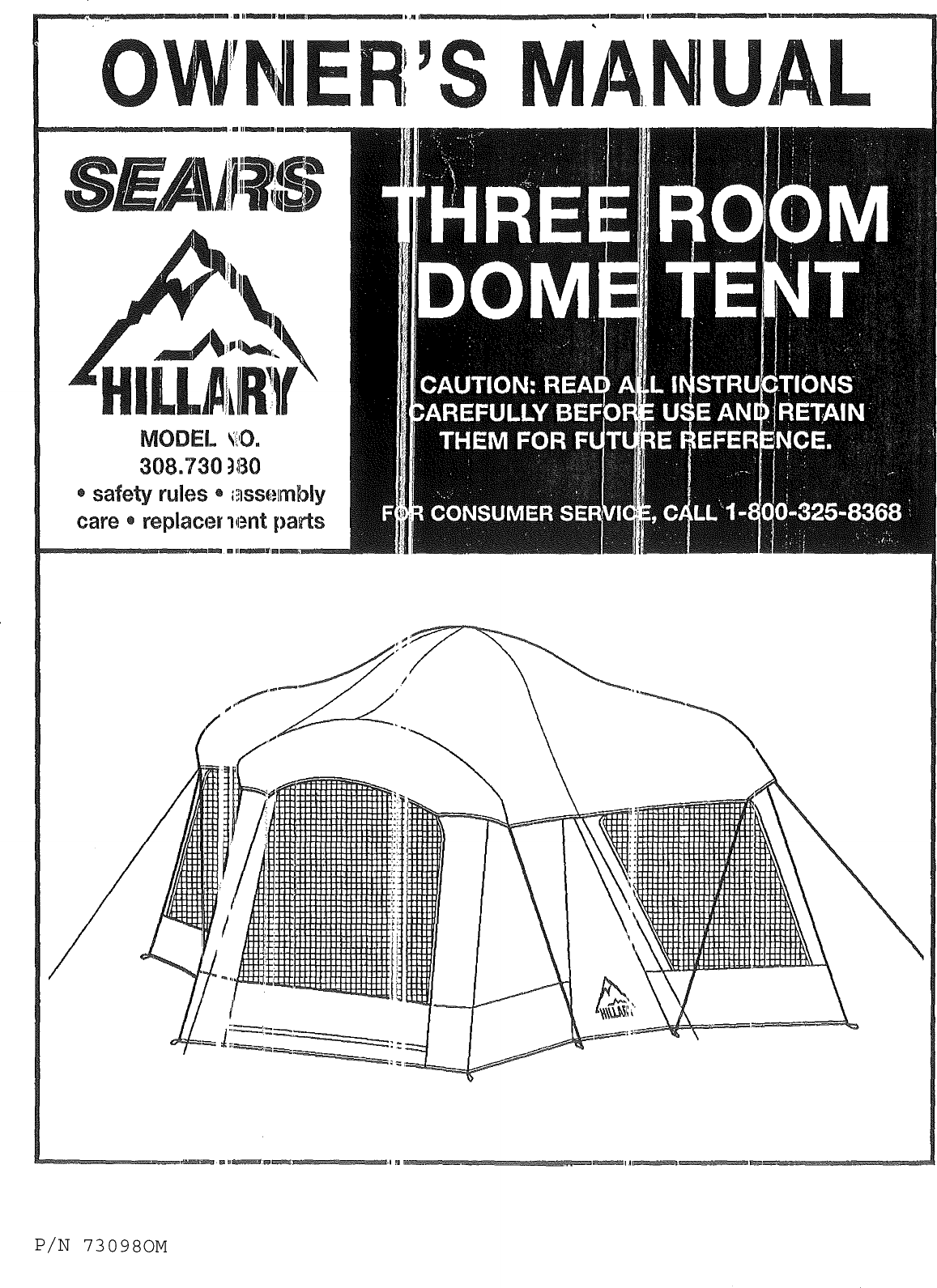 Page 1 of 4 - SEARS  Tents Manual L0909161