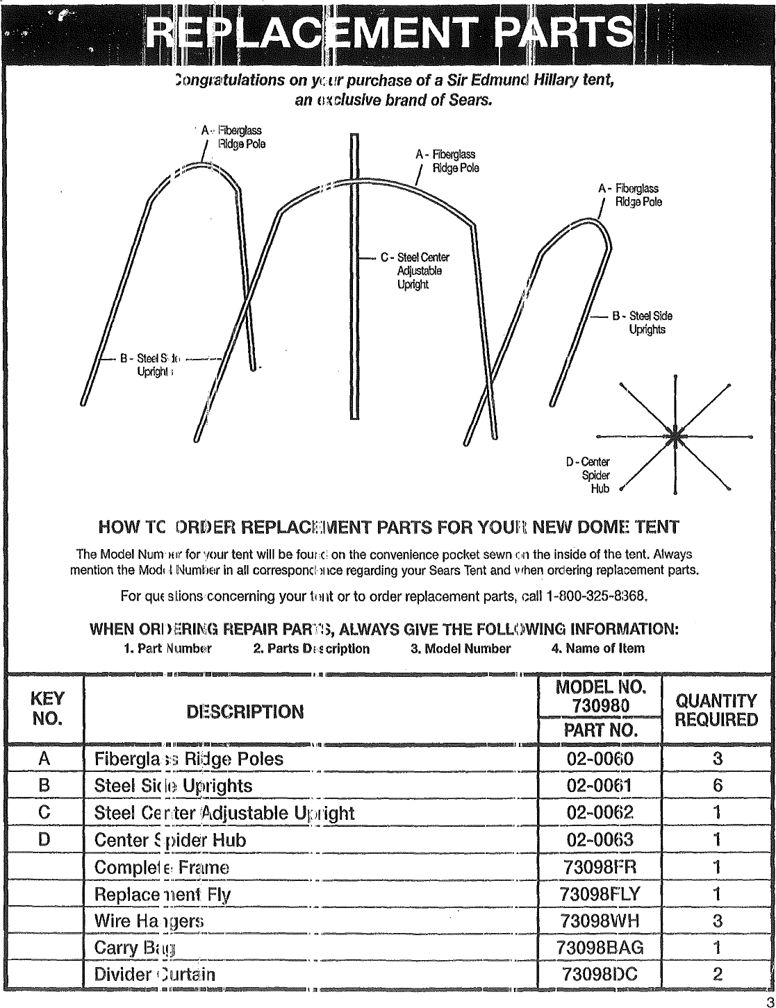 Page 2 of 4 - SEARS  Tents Manual L0909161