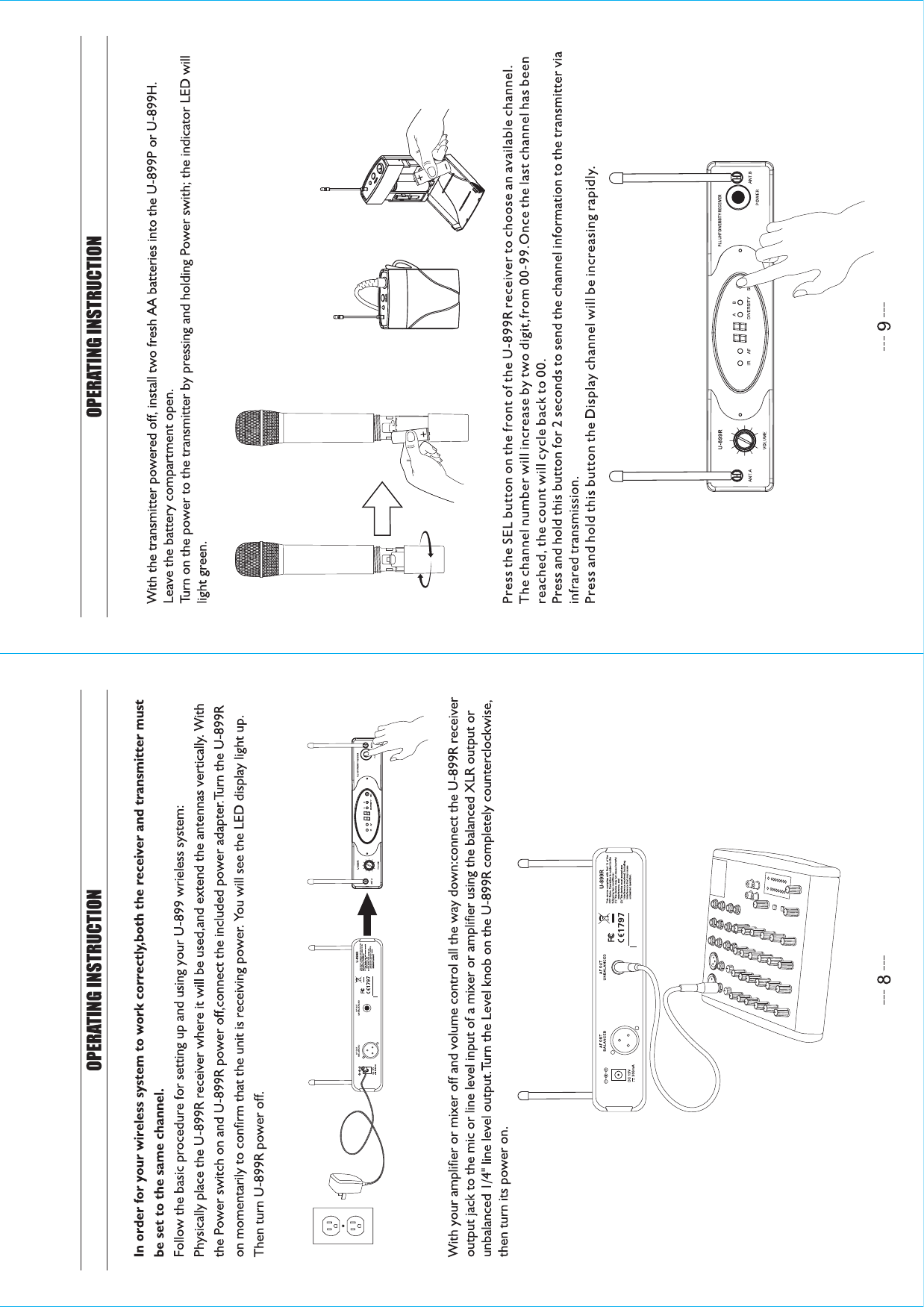 SEIKAKU TECHNICAL GROUP U-899P Wireless Microphone User Manual U 899 manual