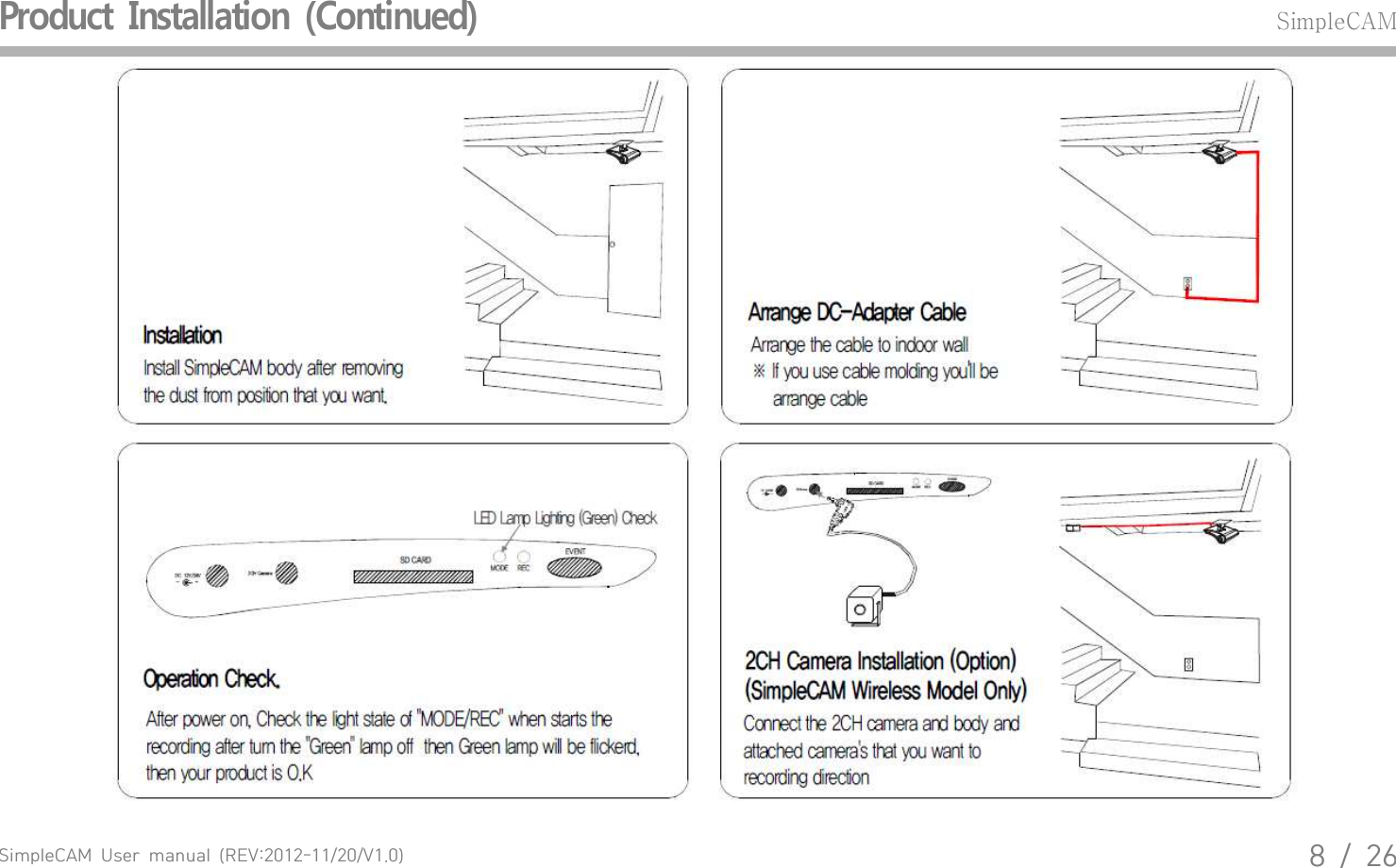 SimpleCAM  User  manual  (REV:2012-11/20/V1.0)8  /  26Product  Installation  (Continued)SimpleCAM