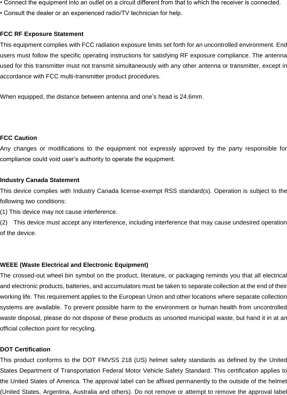 Page 12 of SENA TECHNOLOGIES SP13 BLUETOOTH STEREO MOTORCYCLE HEADSET User Manual 10R OEM 01 Manual ENG  rev2