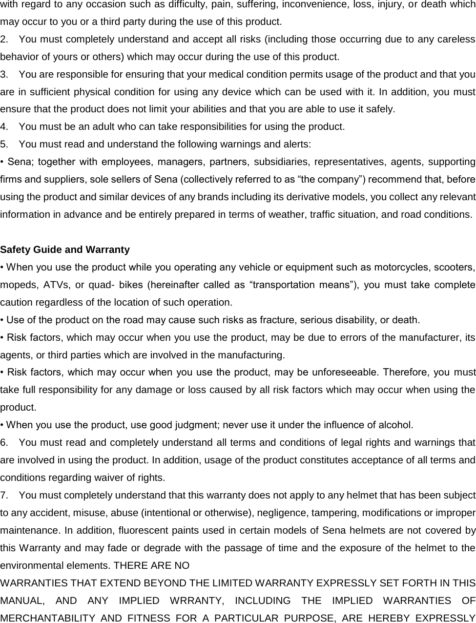 Page 14 of SENA TECHNOLOGIES SP13 BLUETOOTH STEREO MOTORCYCLE HEADSET User Manual 10R OEM 01 Manual ENG  rev2