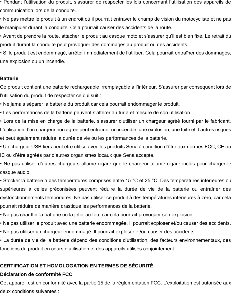 Page 18 of SENA TECHNOLOGIES SP13 BLUETOOTH STEREO MOTORCYCLE HEADSET User Manual 10R OEM 01 Manual ENG  rev2