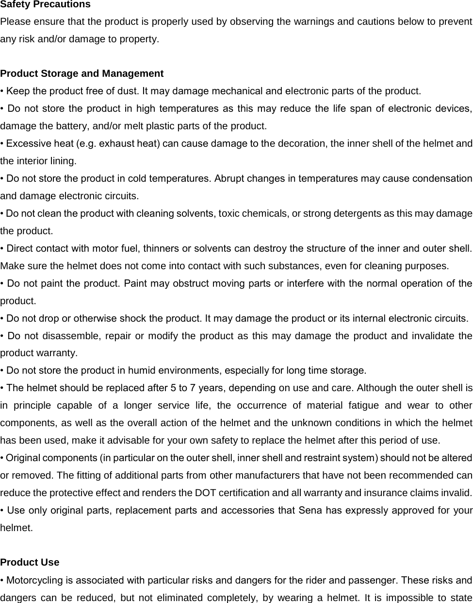 Page 9 of SENA TECHNOLOGIES SP13 BLUETOOTH STEREO MOTORCYCLE HEADSET User Manual 10R OEM 01 Manual ENG  rev2