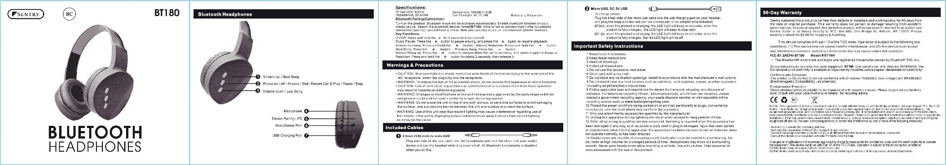 SENTRY BT180 Bluetooth Headphone Discussion and FAQ TJX BT800PK