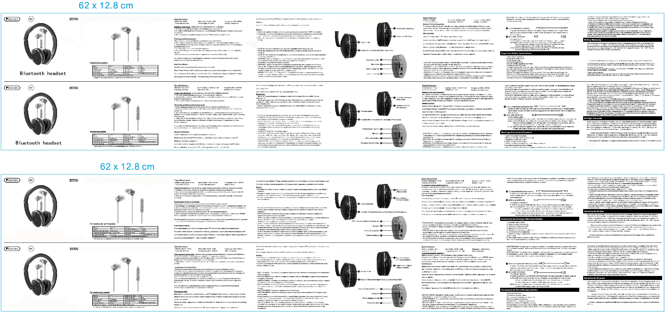 SENTRY BT700 Bluetooth headset User Manual