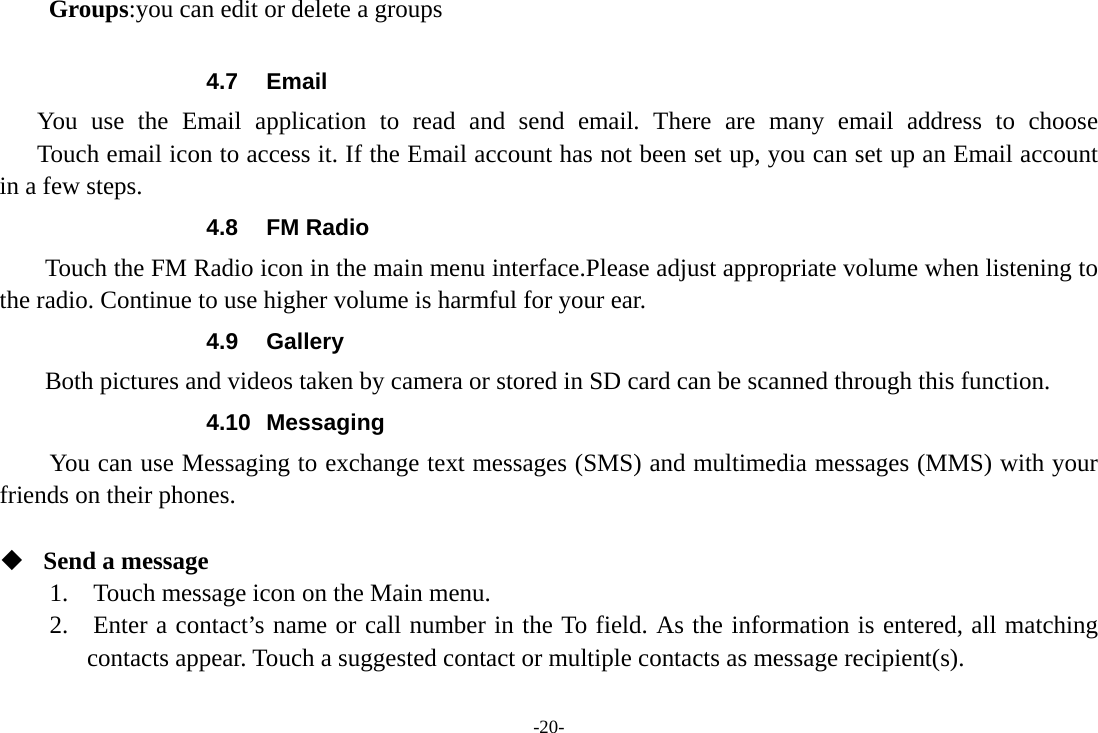Page 20 of SENWA MEXICO DE C V LS130PLUS-BT Mobile Phone (Handset Unit) User Manual 