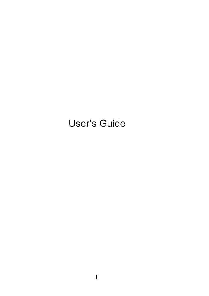 1        User’s Guide  