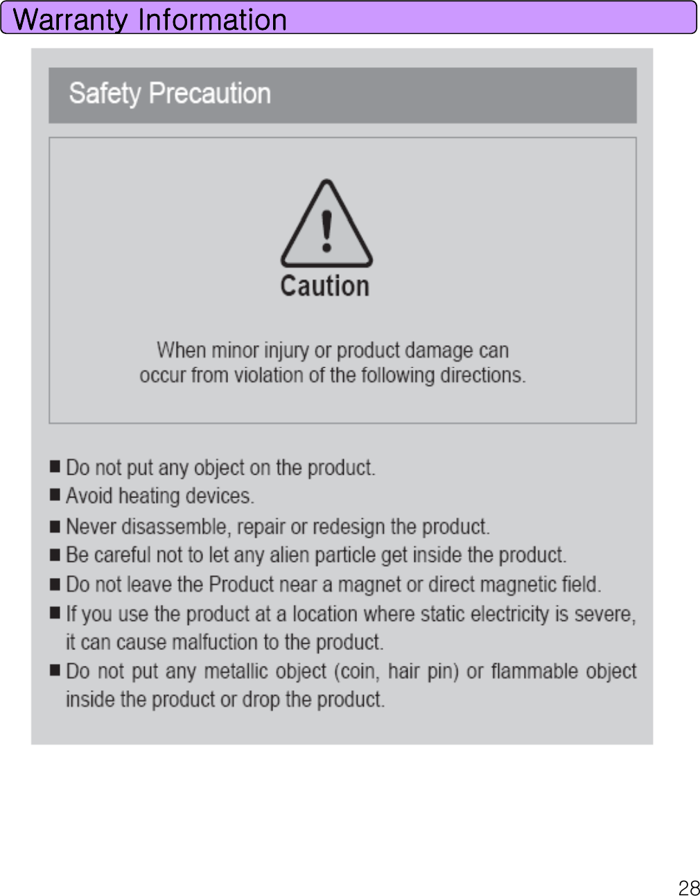 Warranty Information28