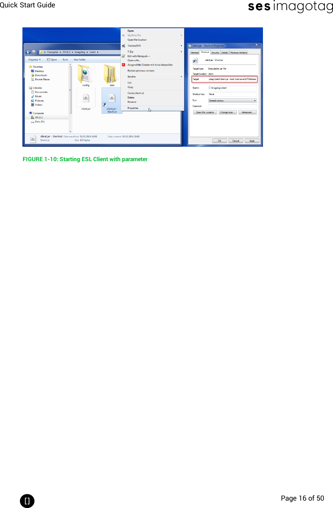 Quick Start GuidePage 16 of 50FIGURE 1-10: Starting ESL Client with parameter