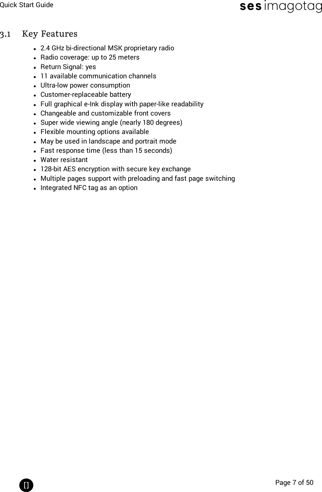 Page 7 of SES imagotag E00022 digital network transceiver User Manual My