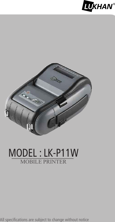 SEWOO TECH LK-P11W Mobile Printer User Manual LK P11W MANUAL indd