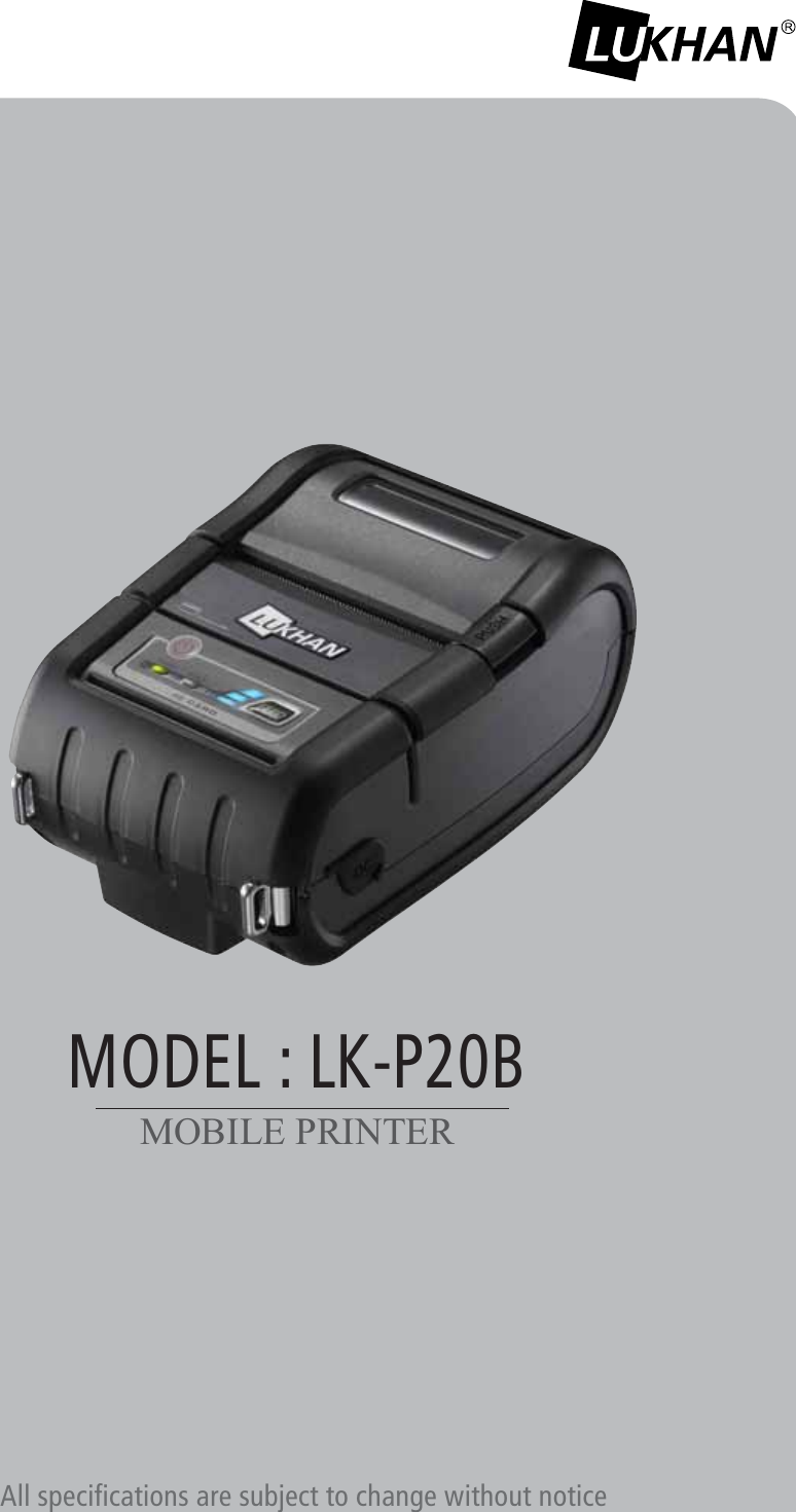 SEWOO TECH LK-P20B Mobile Printer User Manual LK P20B MANUAL indd