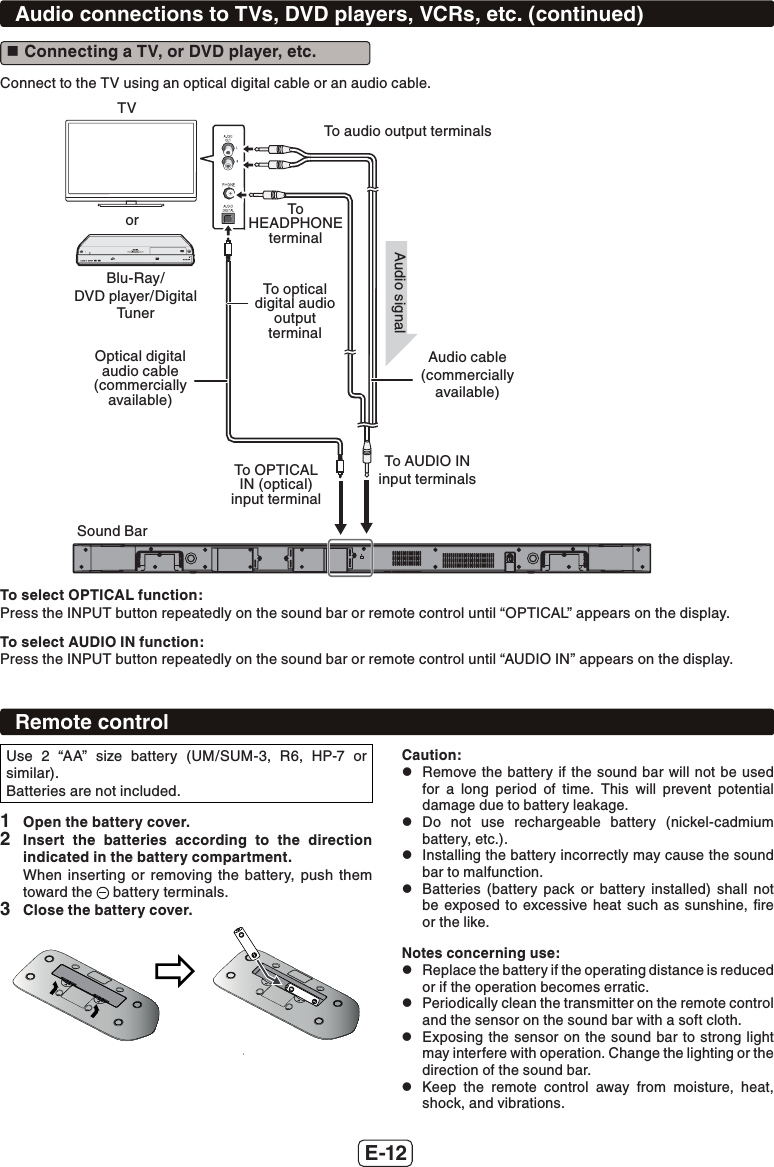 Page 13 of SHARP NORTH MALAYSIA SDN BHD HTSB603 SOUND BAR HOME THEATER SYSTEM User Manual HT SB603 SEC EN 181215