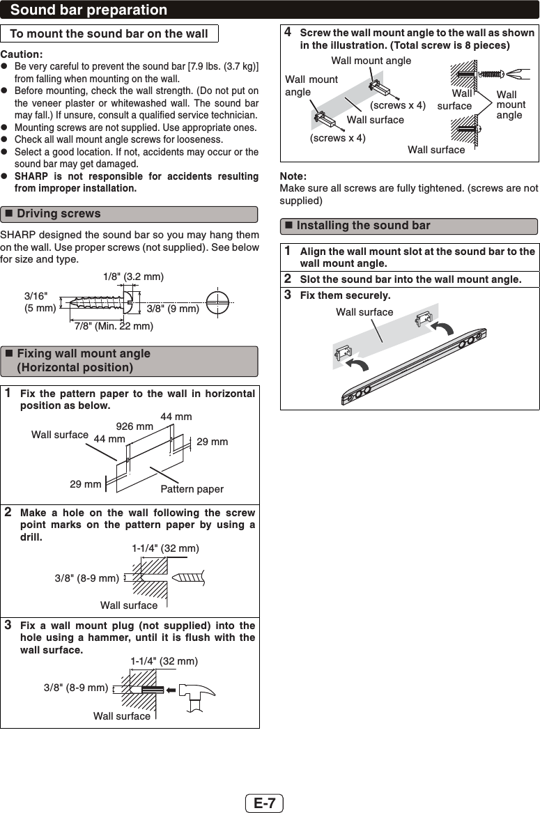 Page 8 of SHARP NORTH MALAYSIA SDN BHD HTSB603 SOUND BAR HOME THEATER SYSTEM User Manual HT SB603 SEC EN 181215