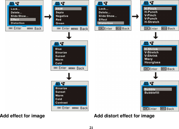  21                            Add effect for image                                          Add distort effect for image 