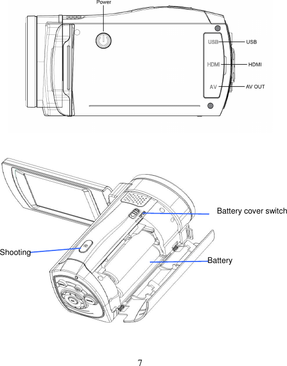  7 Battery cover switch Shooting Battery               